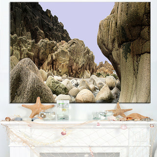 "Smooth Rocks in Coastline Panorama" Landscape Wall Art, 40"x30"