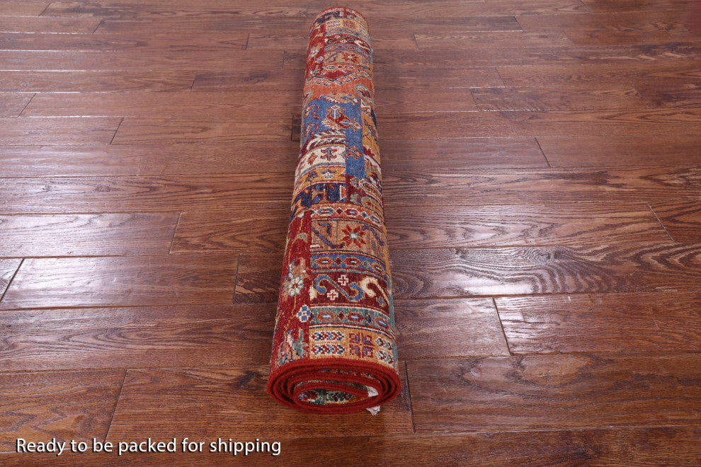 Super Kazak Handmade Wool Rug 4' 0" X 6' 0" Q11337
