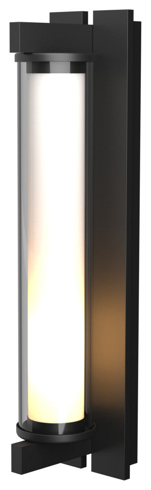 Fuse Large Outdoor Sconce, Coastal Black Finish, Clear Glass