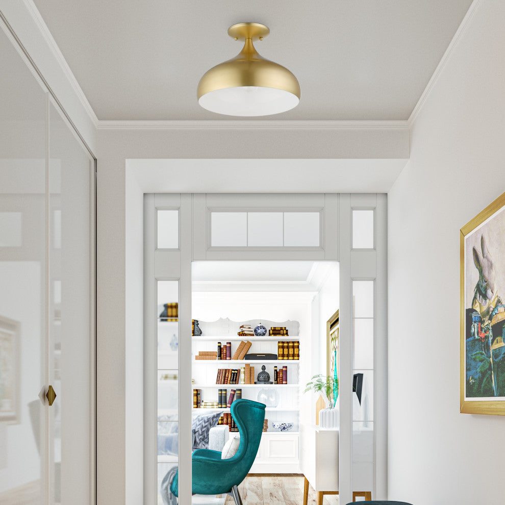 Livex Lighting 1 Light Soft Gold Semi-Flush Mount