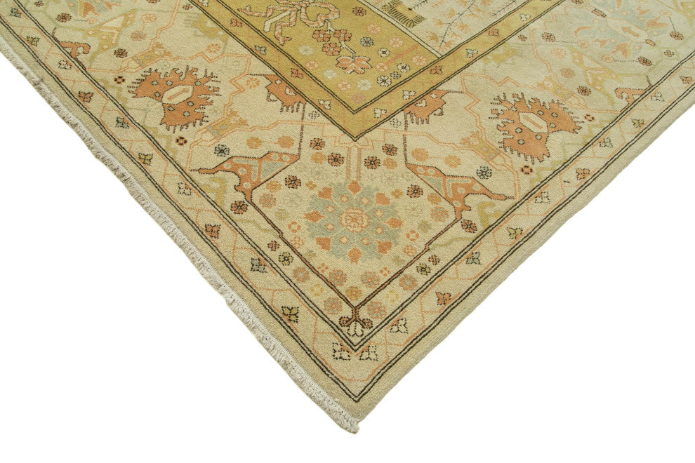 Rug N Carpet - Handmade Oriental 10' 0" x 13' 7" Low Pile Large Oushak Rug
