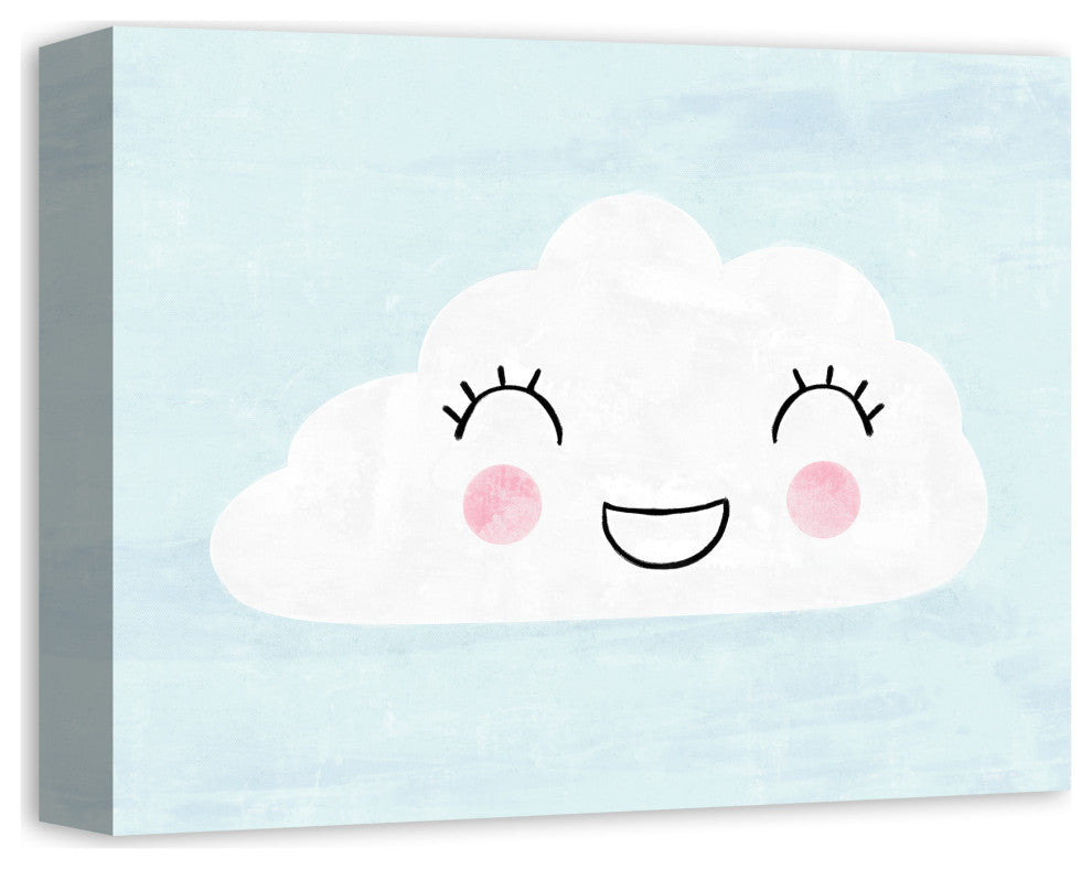 Happy Cloud In Blue Sky 14x11 Canvas Wall Art
