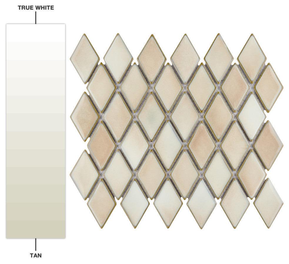 Hudson Kite Porcelain Mosaic Floor and Wall Tile, Truffle