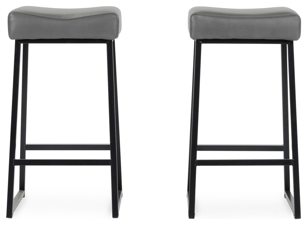 Amber 26" Counter Stool, Set of 2, Smokey Gray