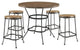 5-Piece Counter Height Set, Walnut/Antique Black