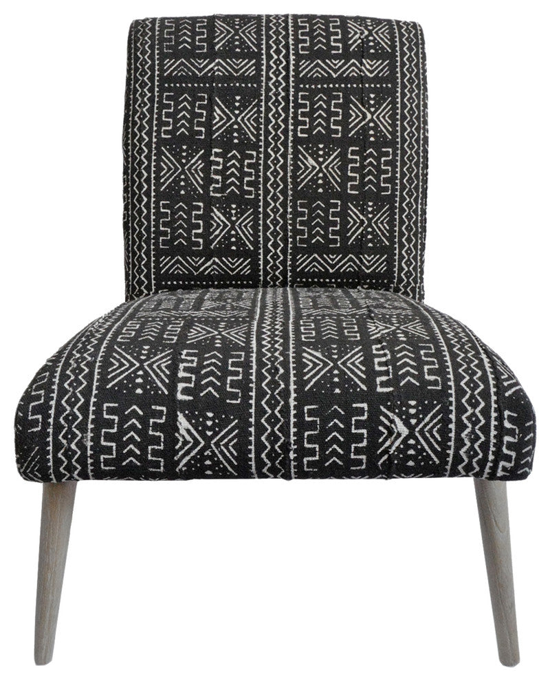 Mudcloth Black & White Side Chair
