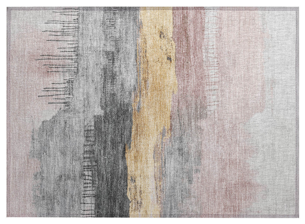 Machine Washable Indoor/Outdoor Chantille ACN1880 Blush 1'8" x 2'6" Rug