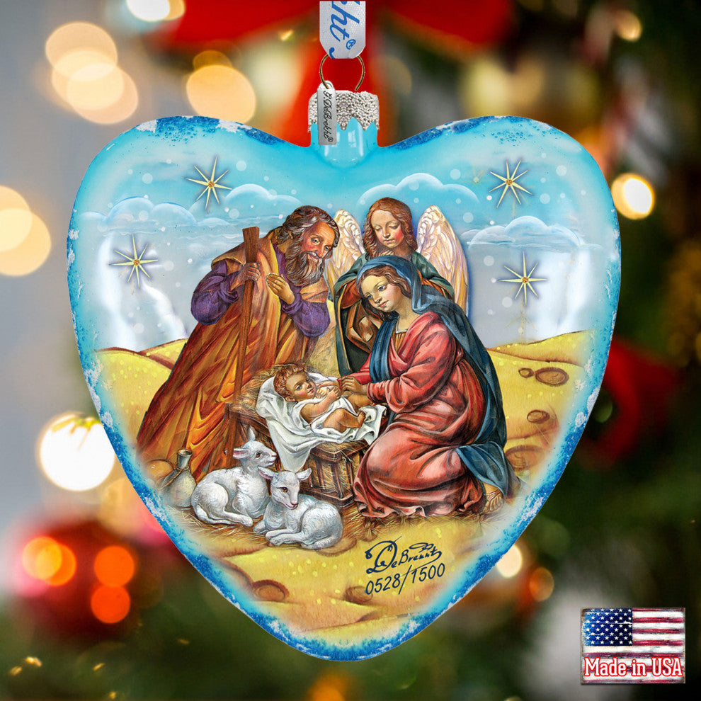 Hand Painted Scenic Glass Ornament Limited Edition Nativity