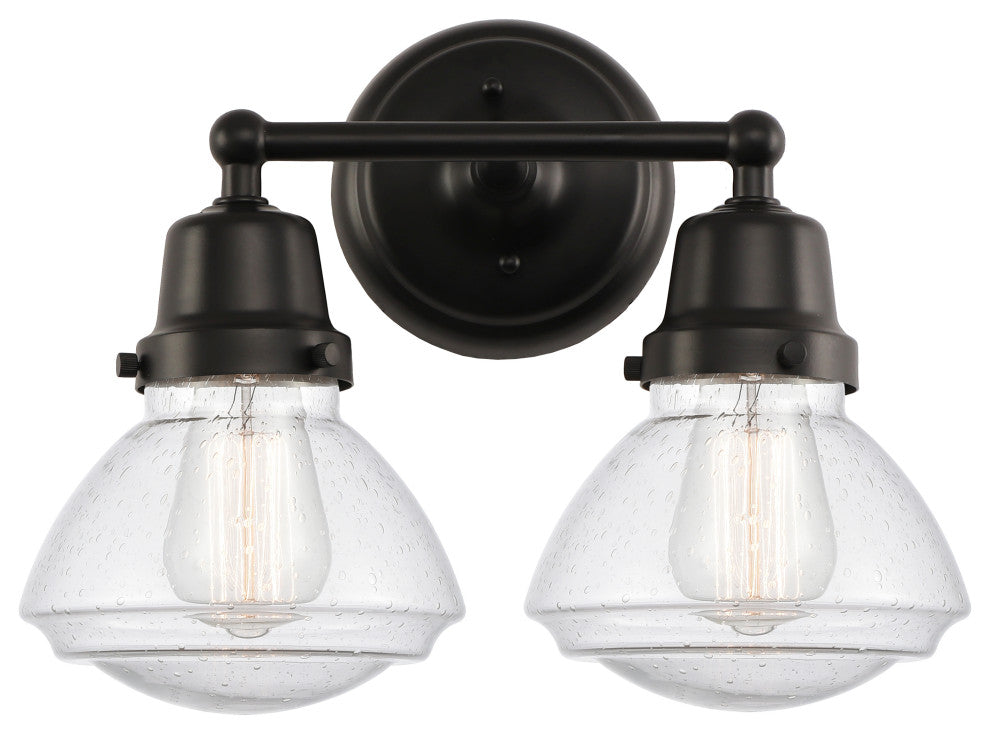 Innovations 623-2W-BK-G324 2-Light Bath Vanity Light, Matte Black