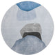 Premium Machine Washable Mayfield AMF547 Blue 8' x 8' Round Rug