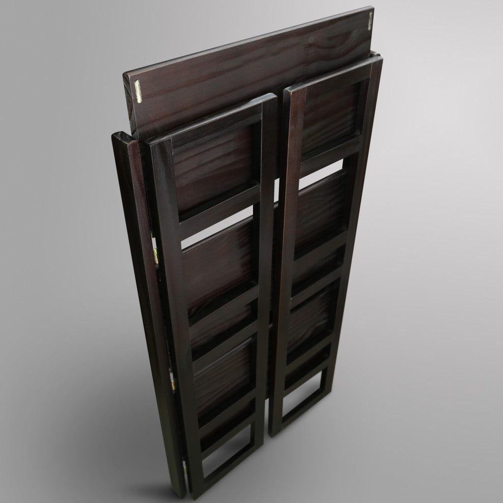 3 Shelf Folding Bookcase, Espresso, Small, 3 Shelf