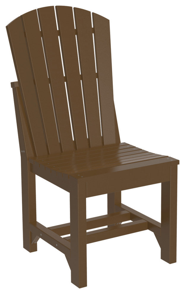 Set of 4 Poly Adirondack Dining Chairs, Chestnut Brown, Side Chair, Dining Height