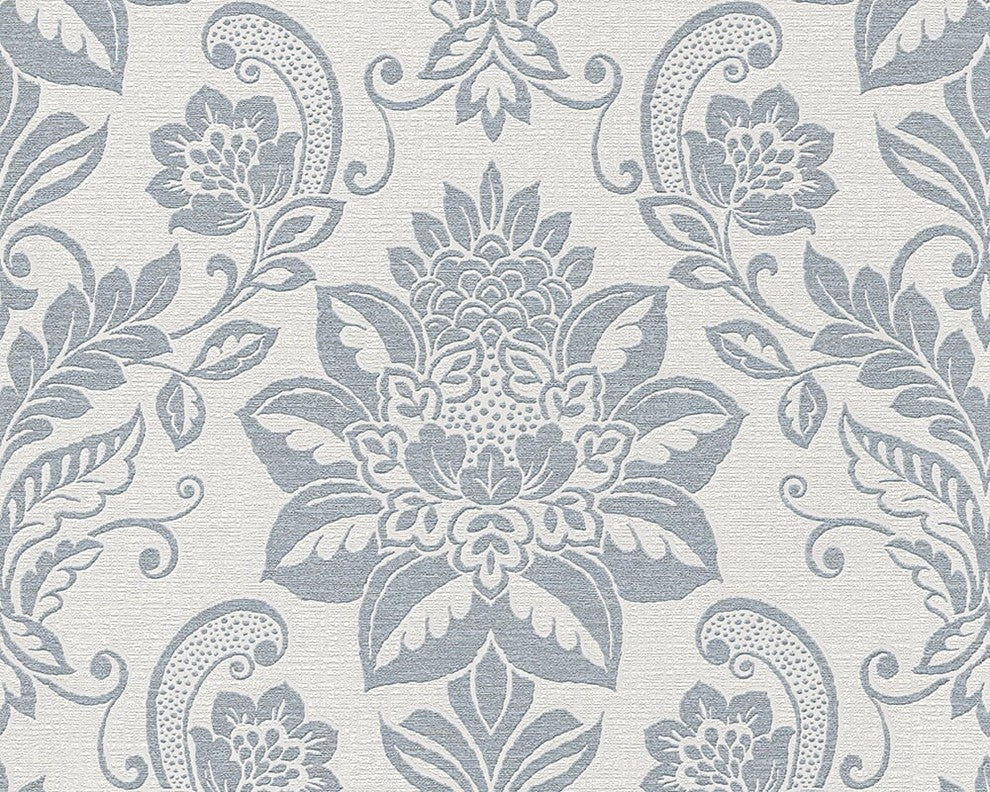 Ok6, Textile Natural Fresh Garden White Wallpaper Roll
