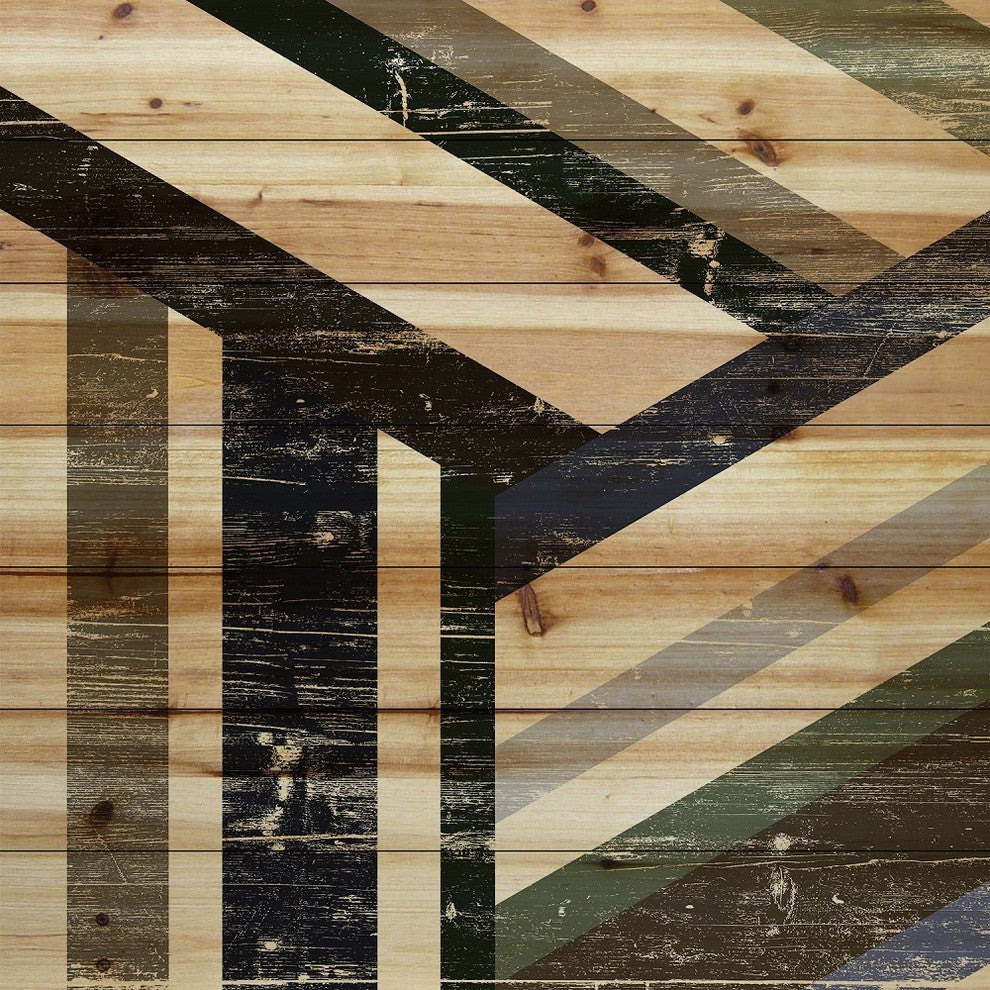 "Three Ways" Painting Print on Natural Pine Wood