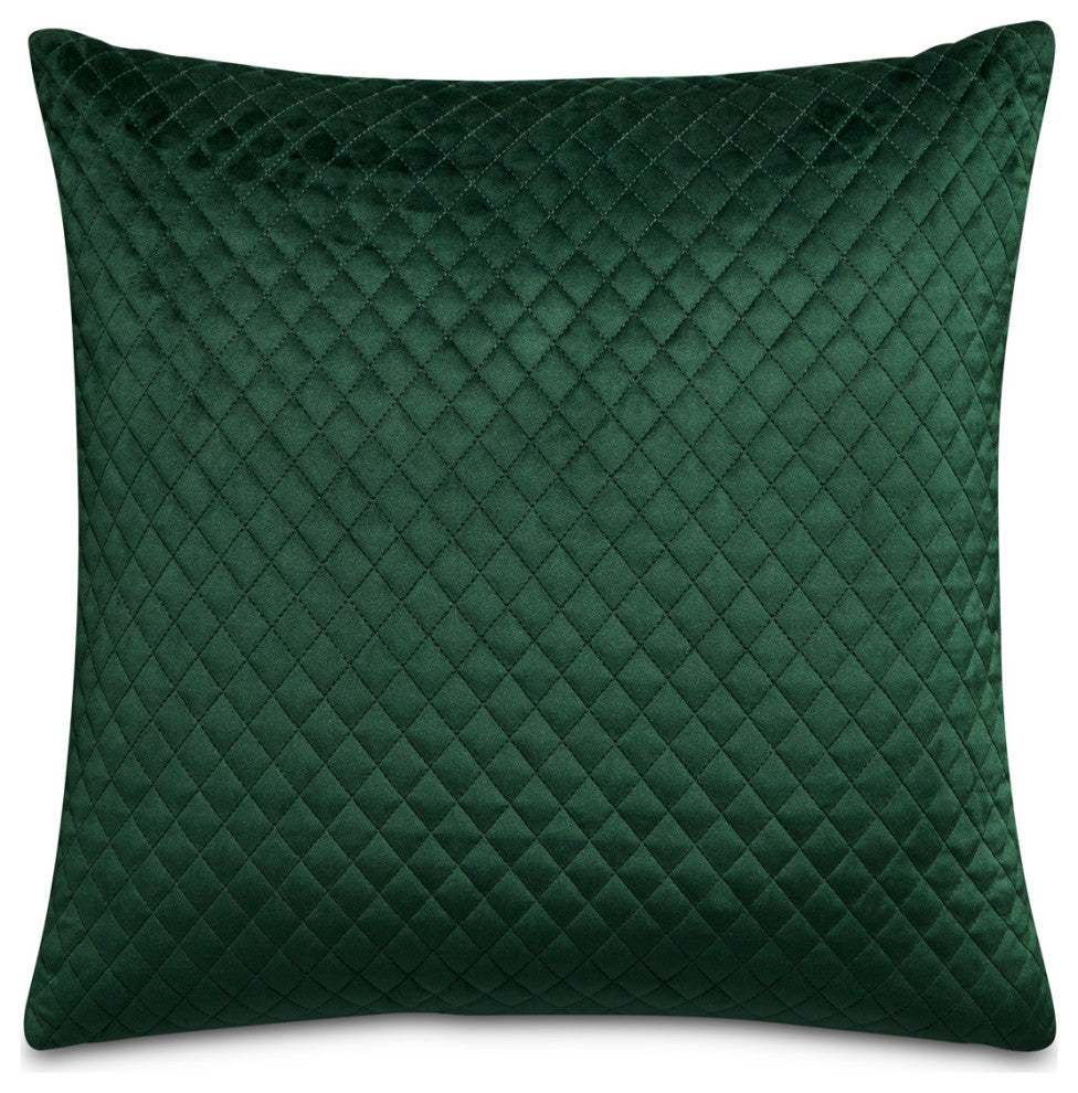 Gemma 21" Velvet Throw Pillow, Set of 2, Forest Green