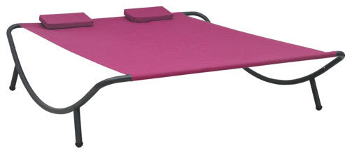 vidaXL Outdoor Chaise Lounge Patio Lounge Bed Sun Lounger Daybed Fabric Pink