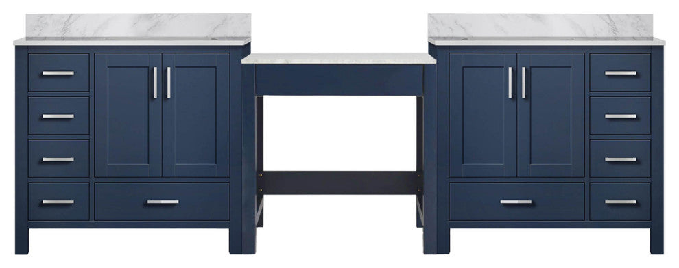 Lexora Coraline Double Bath Vanity Navy Blue 102 Vanity With Countertop