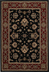 Oriental Weavers Ariana Collection Black/Red Floral Indoor Area Rug 4'X5'9"