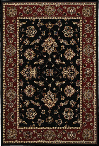 Oriental Weavers Ariana Collection Black/Red Floral Indoor Area Rug 4'X5'9"