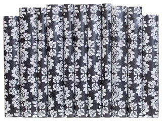 Decorative Books - Slate Damask Paper Wrapped Book Bundle - 1 foot of Grey Books