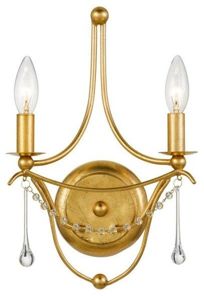 Metro 2-Light Wall Mount, Antique Gold