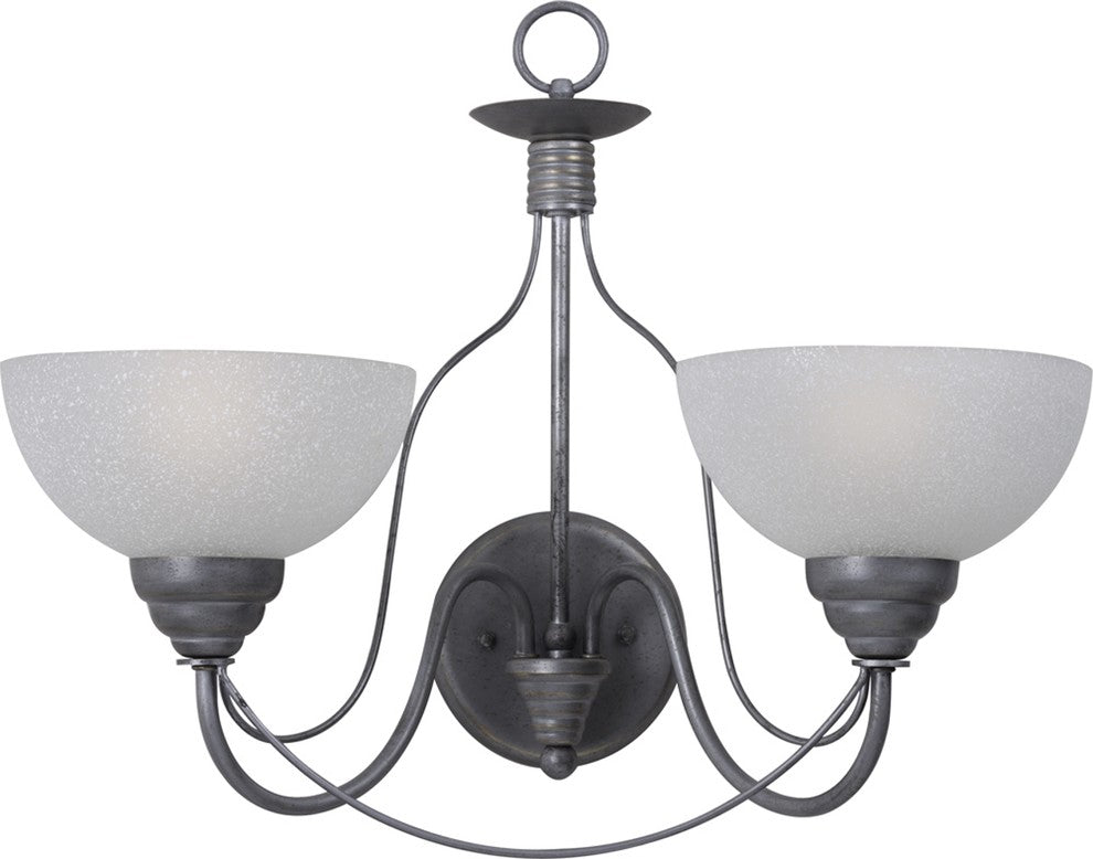 2-Light Antique Silver Interior Sconce