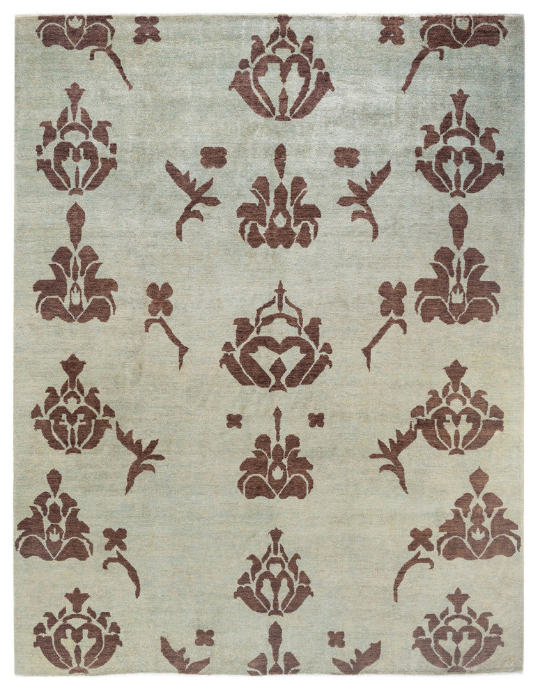 Eclectic, One-of-a-Kind Handmade Area Rug Ivory, 7'9"x9'10"