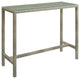 Conduit Outdoor Patio Wicker Rattan Large Bar Table, Light Gray