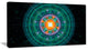 Cabalistic Turquoise Fractal Sphere, Abstract Canvas Art Print, 32x16