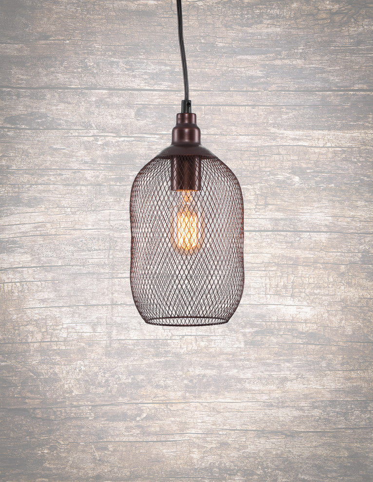 10.25'' Plexus Pendant, Amber Antique Bulb, Bronze