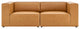 Mingle Vegan Leather 2-Piece Sectional Sofa Loveseat-Tan