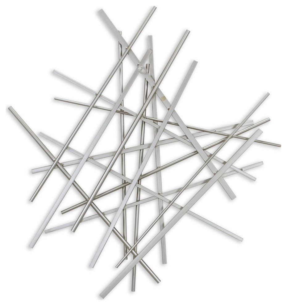 Silver Rod Abstract Wall Decor