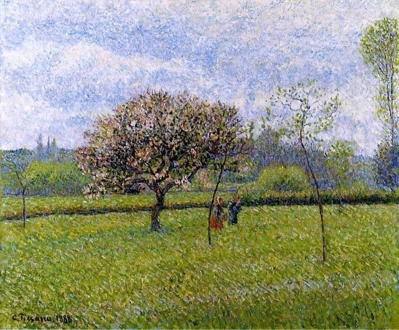 Camille Pissarro Flowering Apple Trees at Eragny Wall Decal Print
