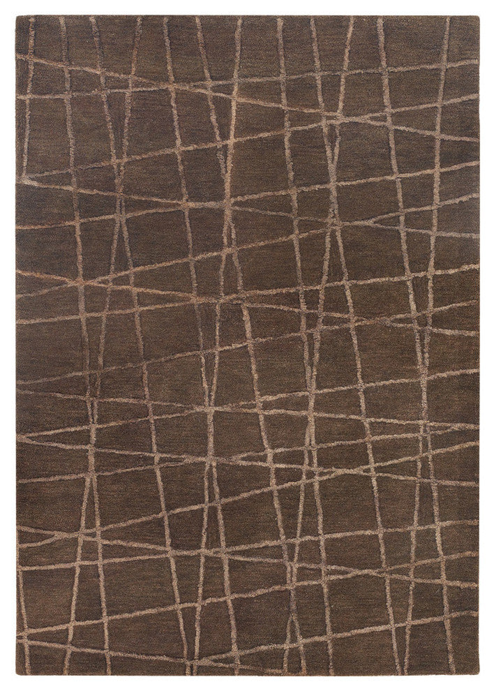 Oslo Contemporary Area Rug, Brown, 7'9"x10'6"