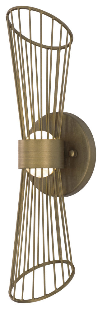 Maxim 24171 Zeta 16" Tall LED Wall Sconce - Natural Aged Brass