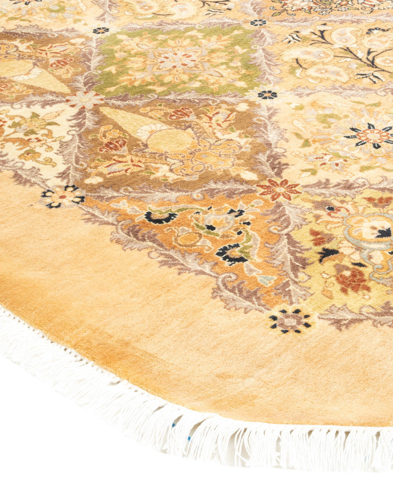 Sangli, One-of-a-Kind Hand-Knotted Area Rug Yellow, 8'1"x8'1"
