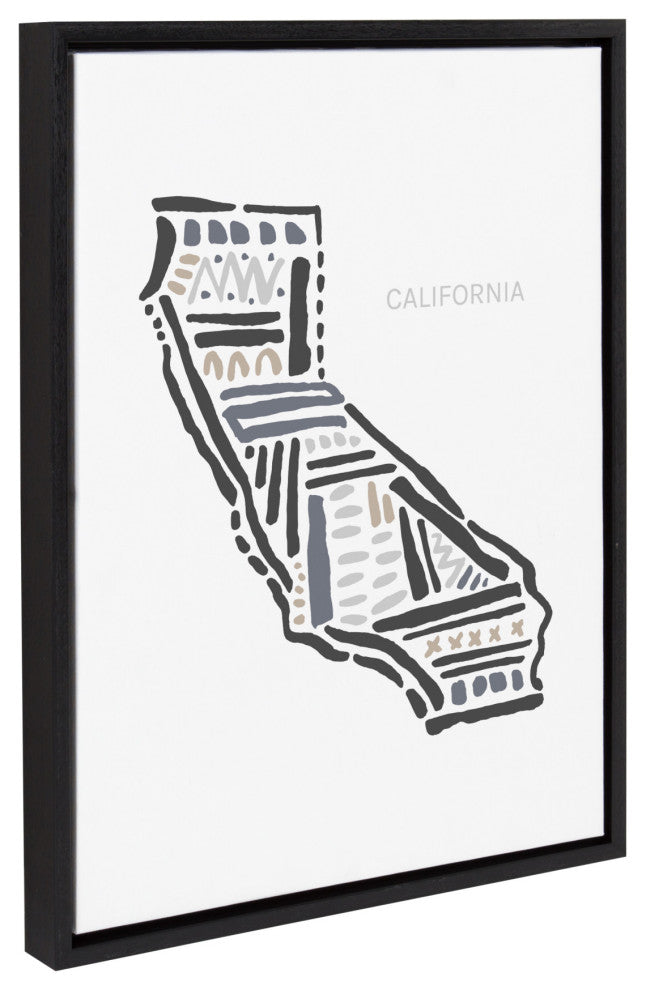 Sylvie California Framed Canvas By Statement Goods, Black 18x24