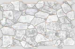 White Grey Stone 3D Wall Panels, Set of 10, Covers 67 Sq Ft
