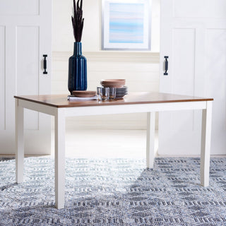 Safavieh Silio Rectangle Dining Table, White/Natural