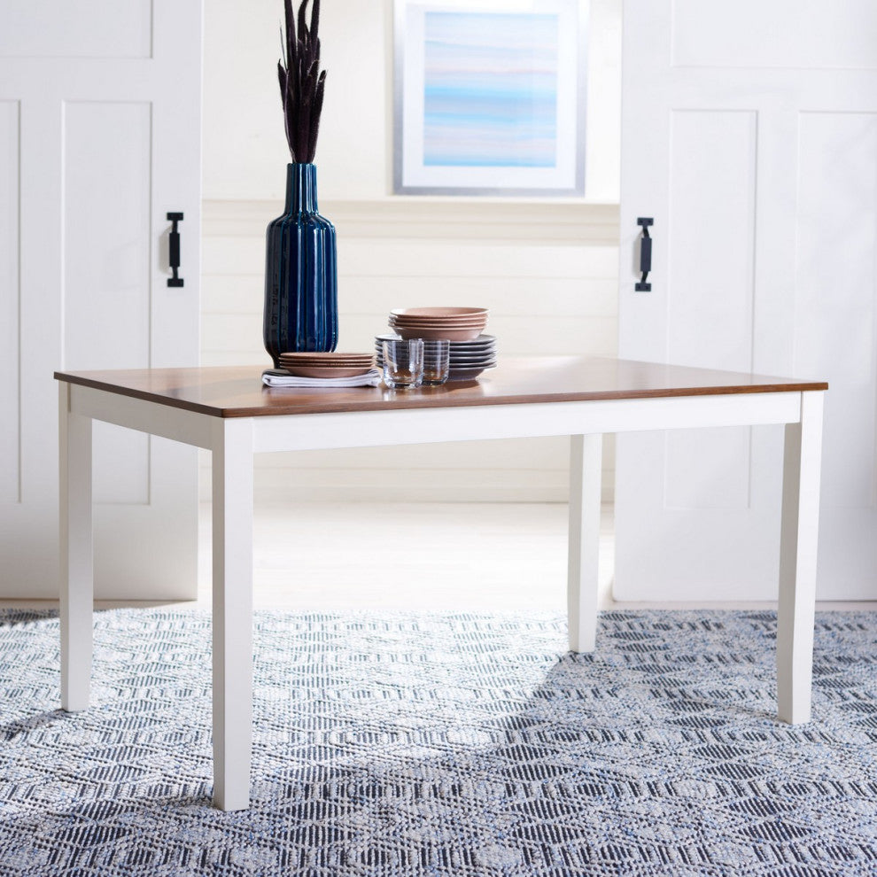 Safavieh Silio Rectangle Dining Table, White/Natural