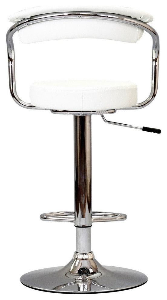 Modern Contemporary Dining Kitchen Bar Stools, White, Set of 2