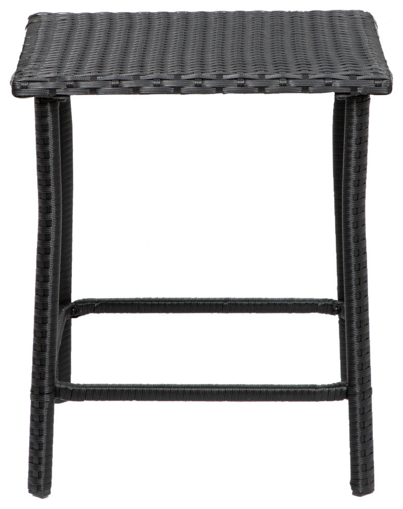 WestinTrends 3PC Outdoor Patio Rattan Wicker Seating Conversation Set, Black/Navy