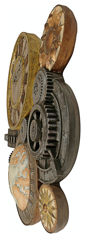Gears of Time Sculptural Wall Clock