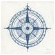 "Indigo Gild Compass Rose II" Digital Paper Print by Kathrine Lovell, 20"x20"