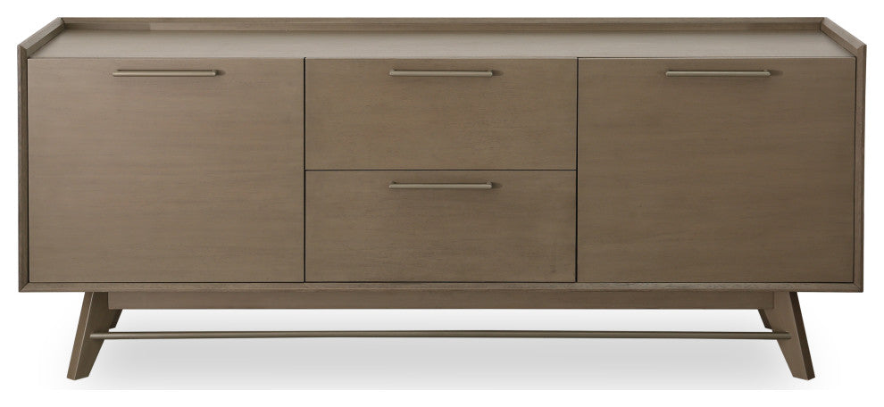 Mid-Century Modern 3-Section Sideboard, Gray