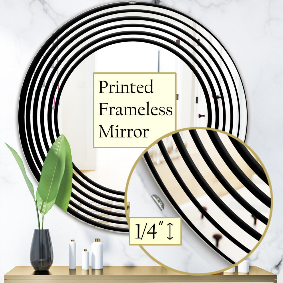 Designart Abstract Spiral Modern Oval Or Round Wall Mirror, 32x32