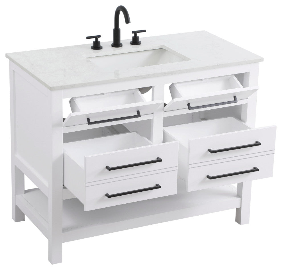 Home Living 42" Single Bathroom Vanity, White