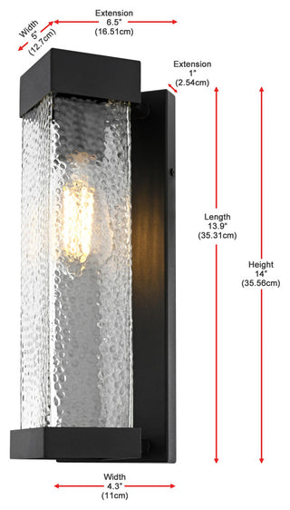 Home Living 5" Outdoor Wall Sconce, Black