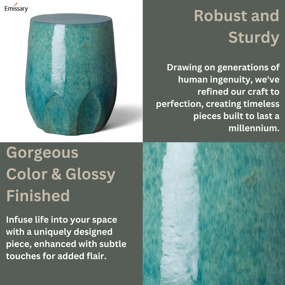 Large Teal Calyx Stool
