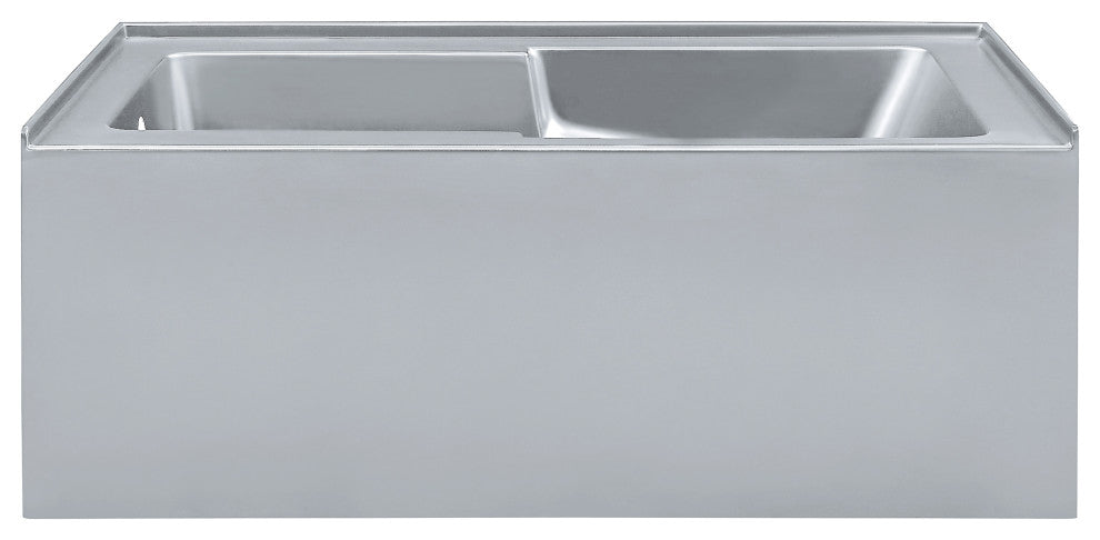 Voltaire 60" x 32" Left-Hand Drain Alcove Bathtub with Apron in Matte Grey
